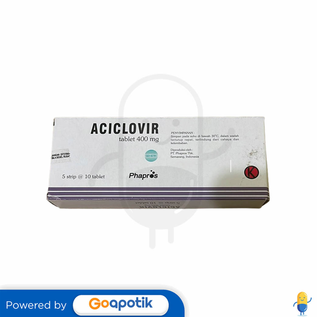 ACICLOVIR PHAPROS 400 MG BOX 50 TABLET Kegunaan Efek Samping Dosis