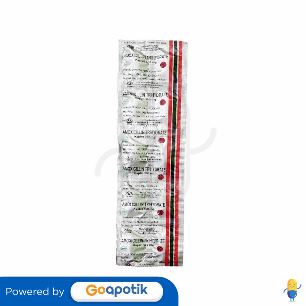 Amoxicillin Novapharin Mg Strip Kaplet Kegunaan Efek Samping