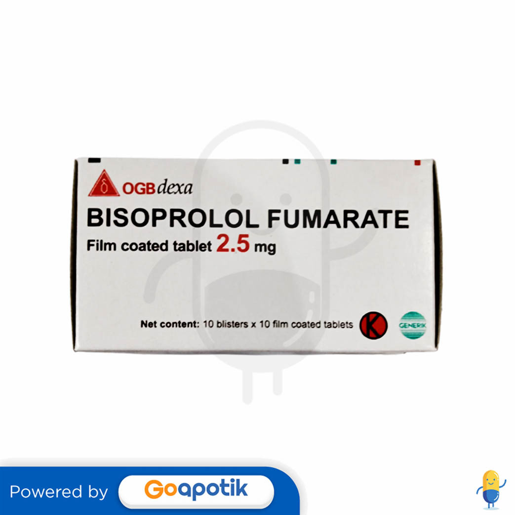 BISOPROLOL FUMARATE OGB DEXA MEDICA 2 5 MG BOX 100 TABLET Kegunaan