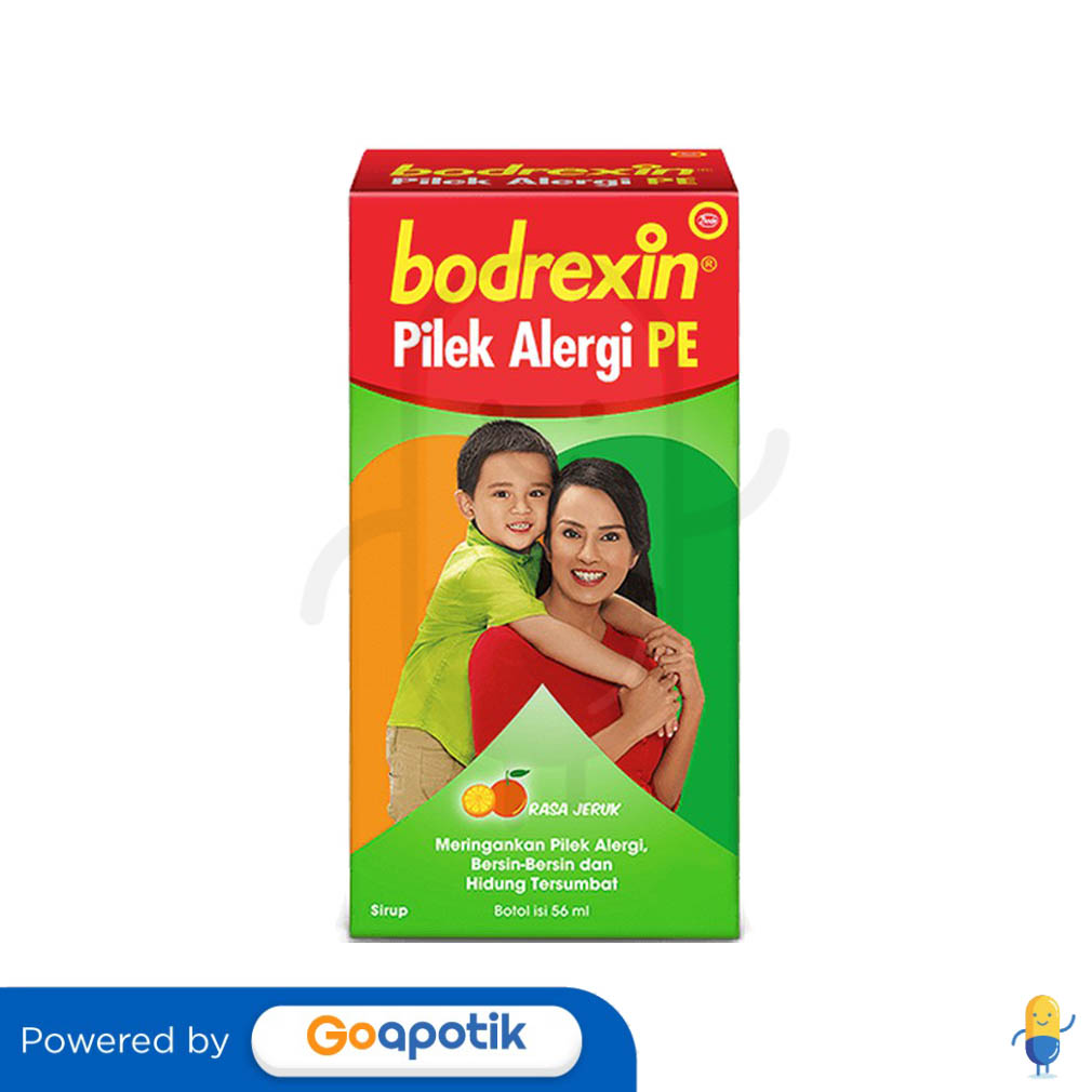 BODREXIN PILEK ALERGI PE RASA JERUK SYRUP 56 ML Kegunaan Efek