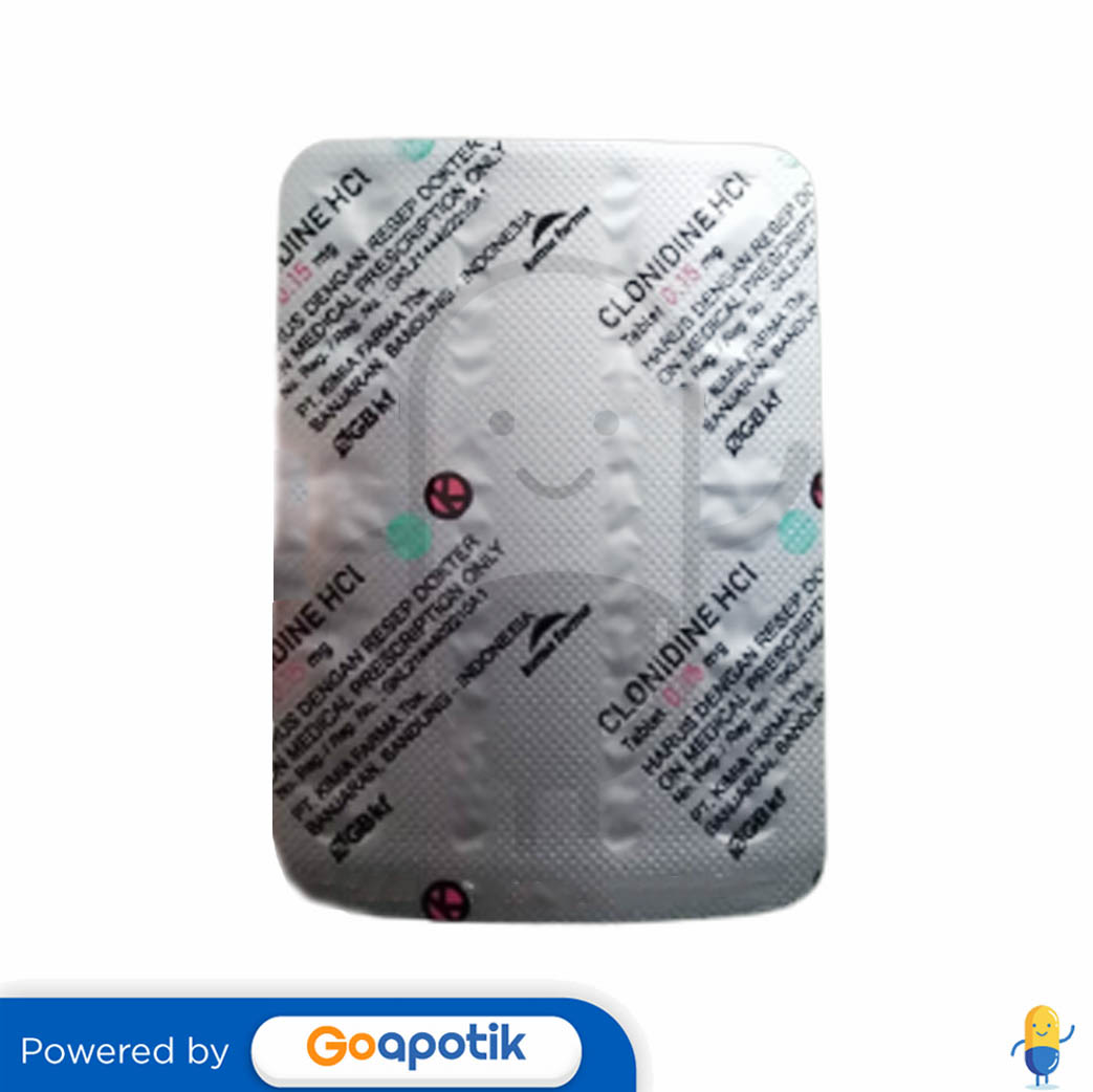 CLONIDINE KIMIA FARMA 0 15 MG TABLET Kegunaan Efek Samping Dosis