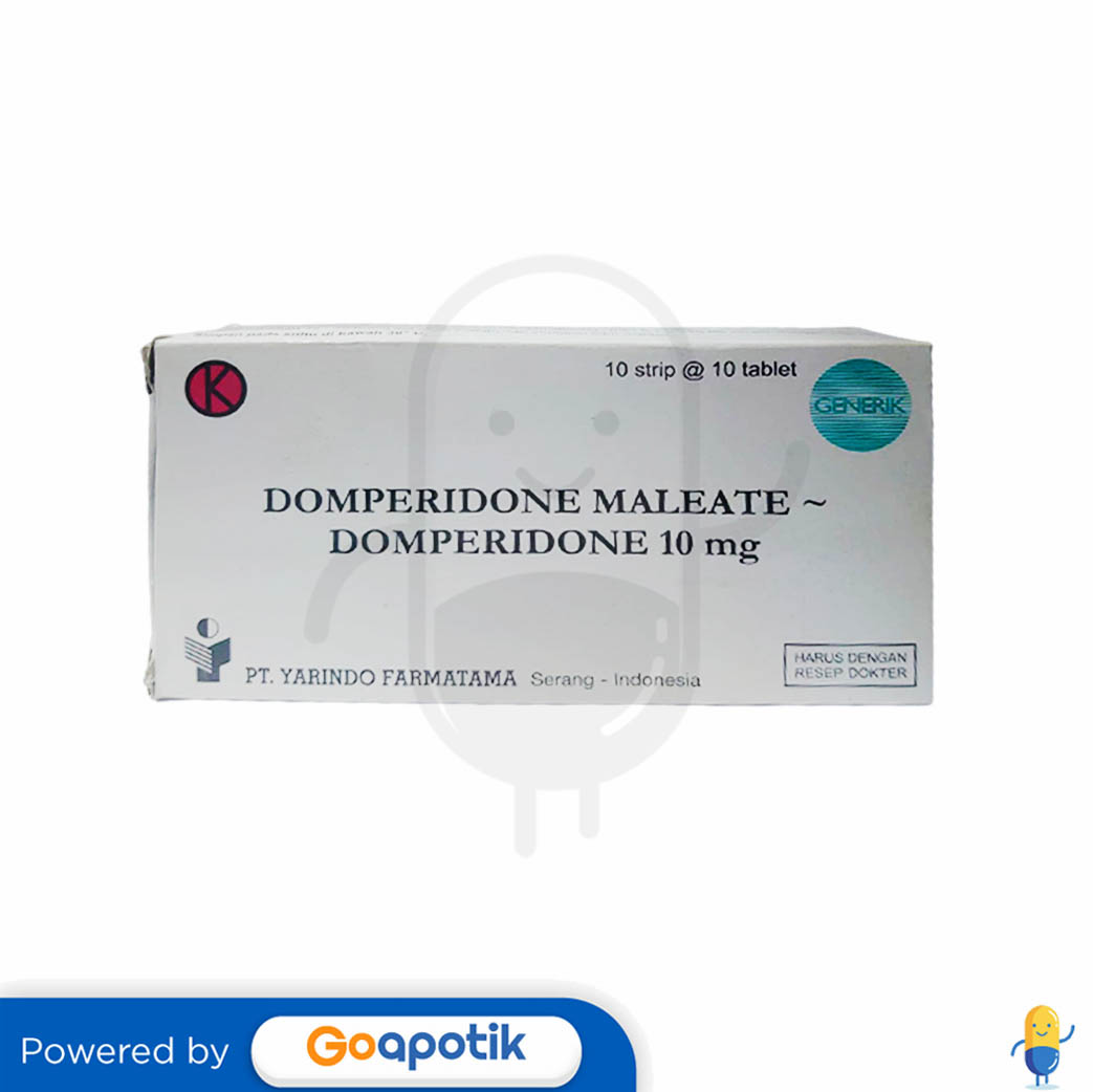 DOMPERIDONE MALEATE YARINDO 10 MG BOX 100 TABLET Kegunaan Efek