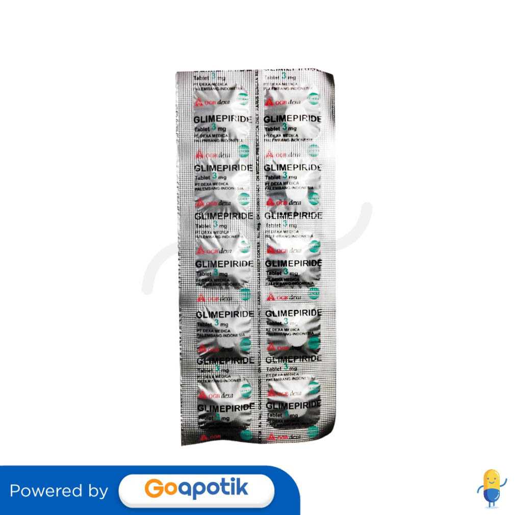 GLIMEPIRIDE OGB DEXA MEDICA 3 MG STRIP 10 TABLET DIABETES Kegunaan