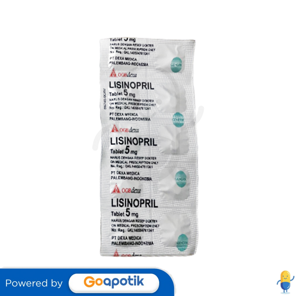 LISINOPRIL DIHYDRATE OGB DEXA MEDICA 5 MG STRIP 10 TABLET HIPERTENSI