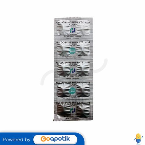 AMLODIPINE BESYLATE HARBAT FARMA 10 MG STRIP 10 KAPLET Kegunaan Efek