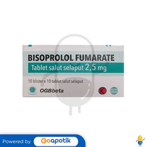 BISOPROLOL FUMARATE OGB BETA 2 5 MG BOX 100 TABLET Kegunaan Efek