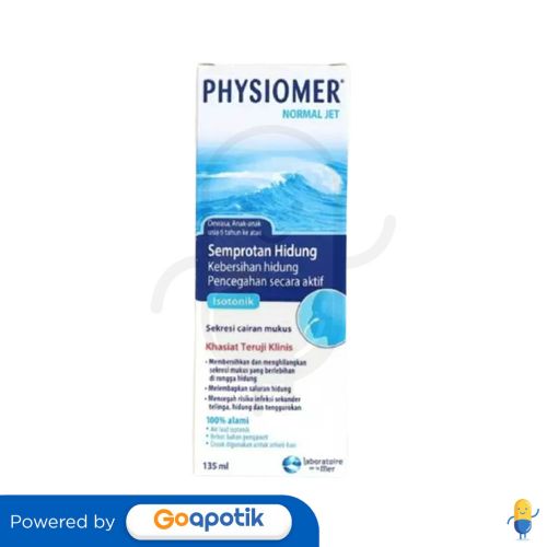 PHYSIOMER NORMAL JET ISOTONIC NASAL SPRAY 135 ML Kegunaan Efek