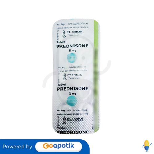 PREDNISONE TRIMAN 5 MG STRIP 10 TABLET Kegunaan Efek Samping Dosis