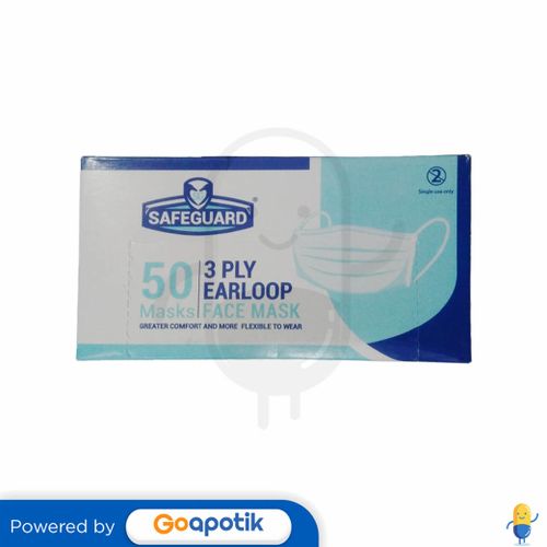 Safeguard Ply Face Mask Earloop Hijau Box Pcs Kegunaan Efek