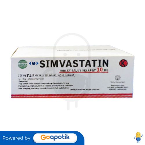 SIMVASTATIN MULIA 10 MG BOX 100 TABLET Kegunaan Efek Samping Dosis