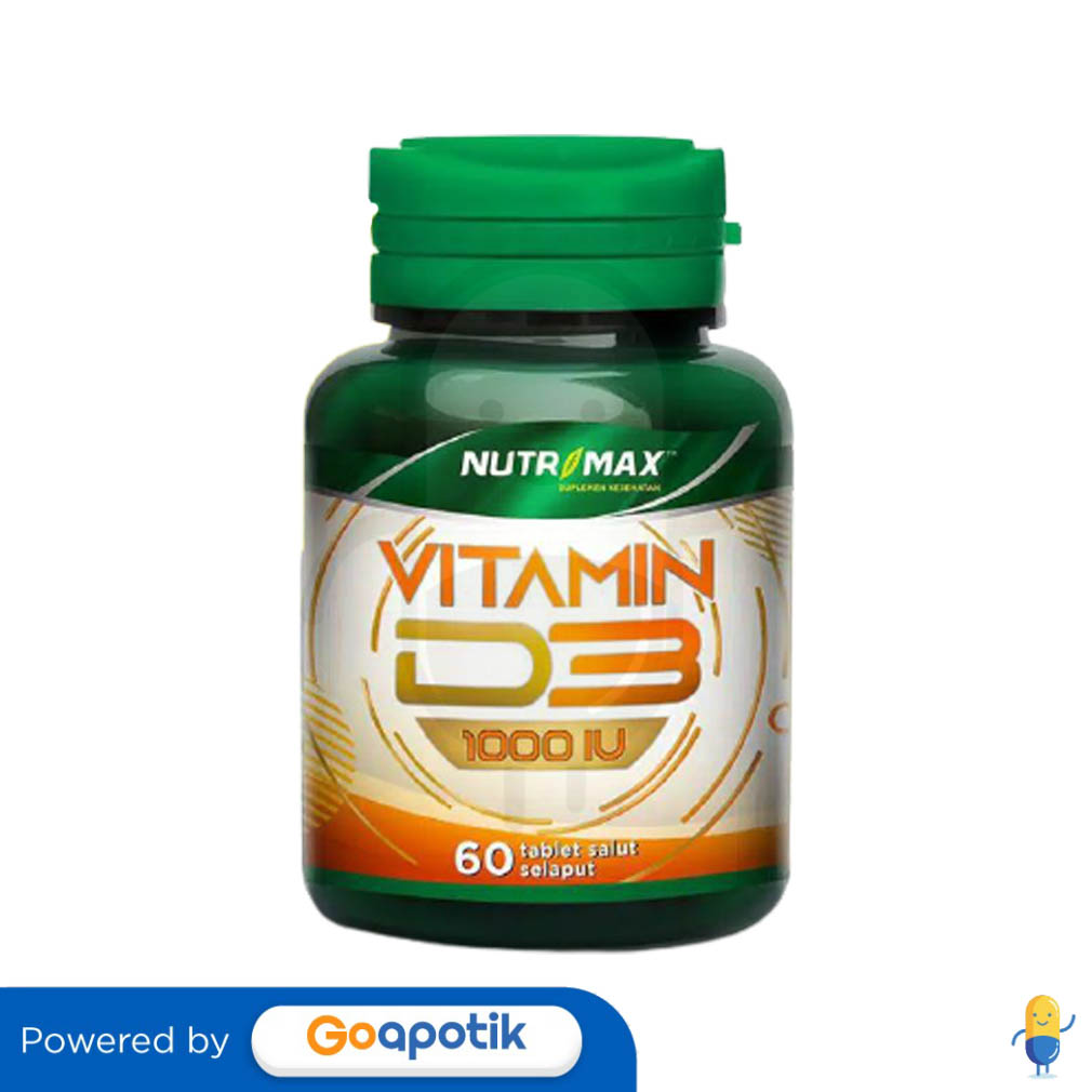 NUTRIMAX VITAMIN D3 1000 IU BOTOL 60 TABLET Kegunaan Efek Samping