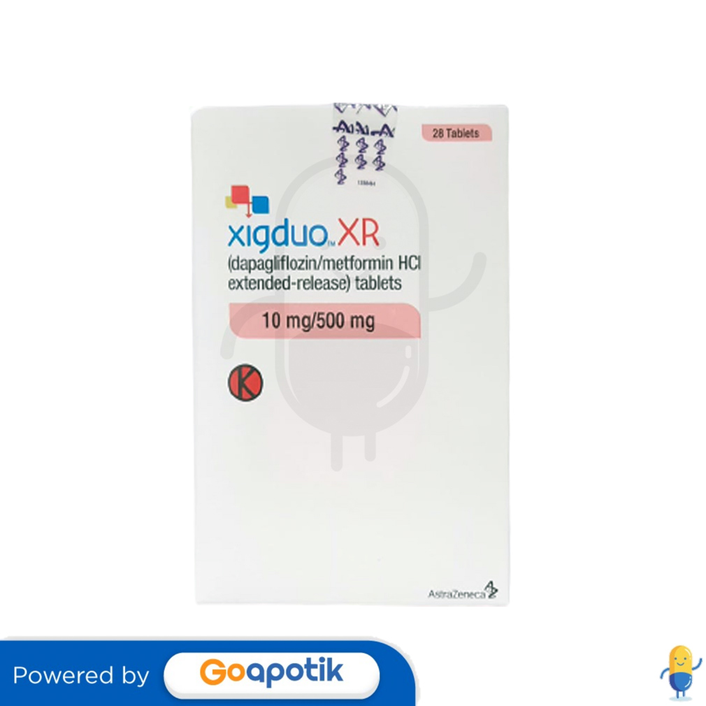 XIGDUO XR 10 500 MG BOX 28 TABLET Kegunaan Efek Samping Dosis Dan