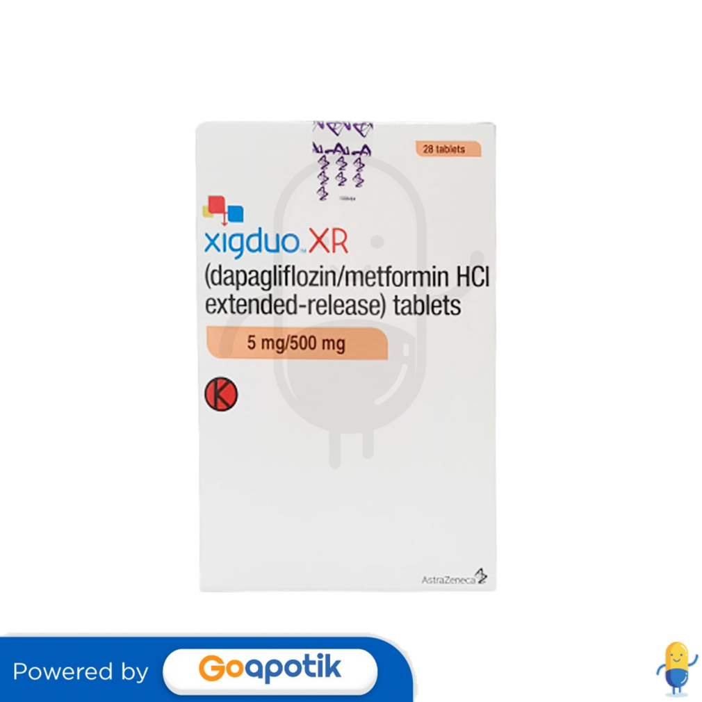 XIGDUO XR 5 500 MG BOX 28 TABLET Kegunaan Efek Samping Dosis Dan