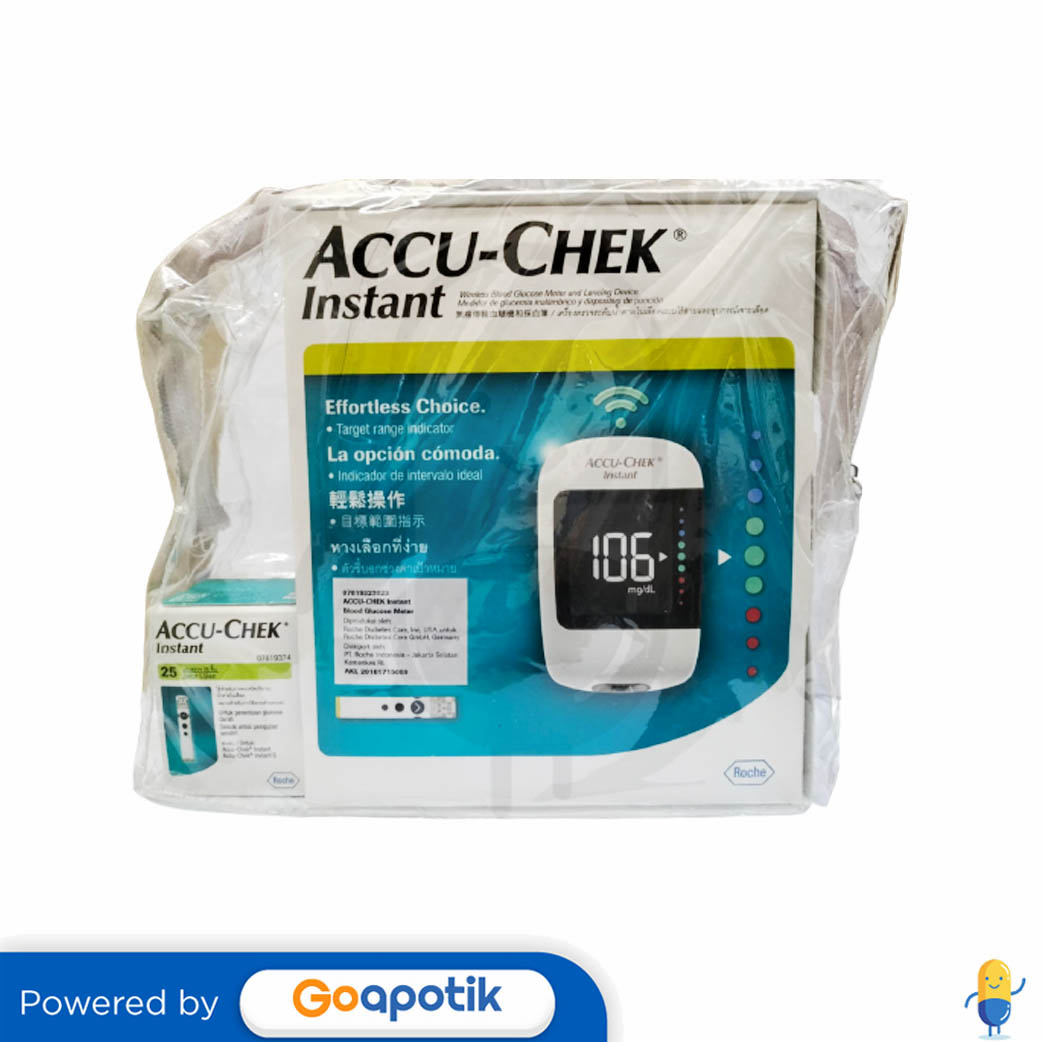 ACCU-CHEK INSTANT GLUCOSE METER + ACCU CHEK INSTANT STRIP BOTOL 25 PCS ...