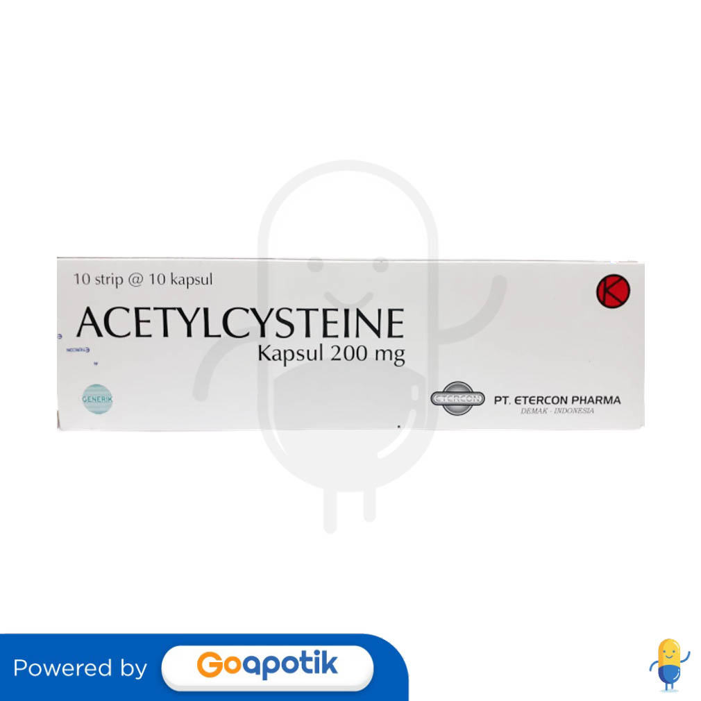 ACETYLCYSTEINE ETERCON 200 MG BOX 100 KAPSUL - Kegunaan, Efek Samping ...