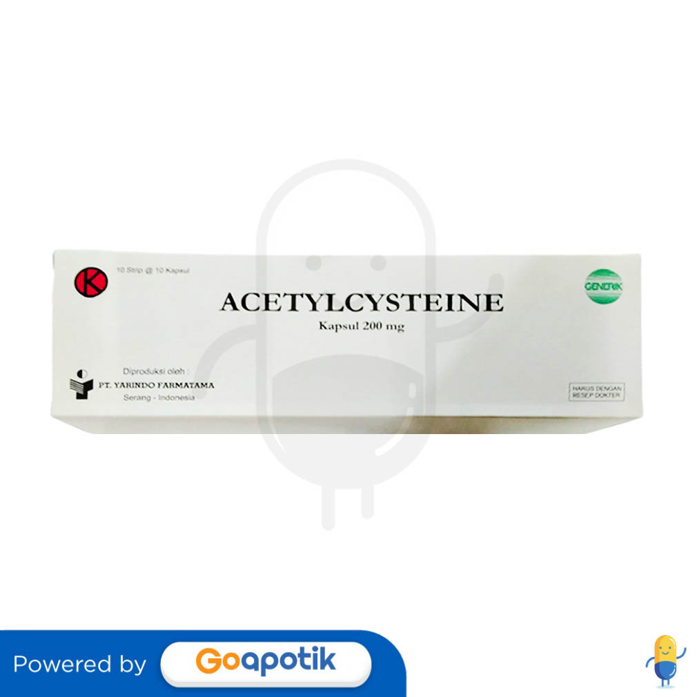 ACETYLCYSTEINE YARINDO 200 MG BOX 100 KAPSUL - Kegunaan, Efek Samping ...