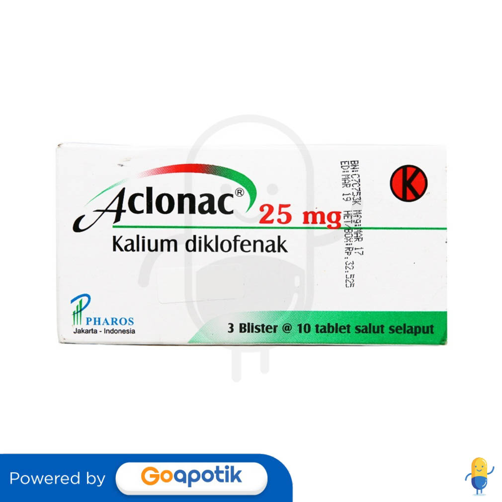 ACLONAC 25 MG BOX 30 TABLET Kegunaan Efek Samping Dosis Dan Aturan