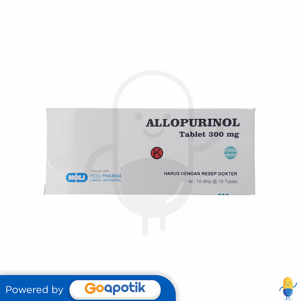 Allopurinol Holi 300 Mg Box 100 Tablet Kegunaan Efek Samping Dosis Dan Aturan Pakai