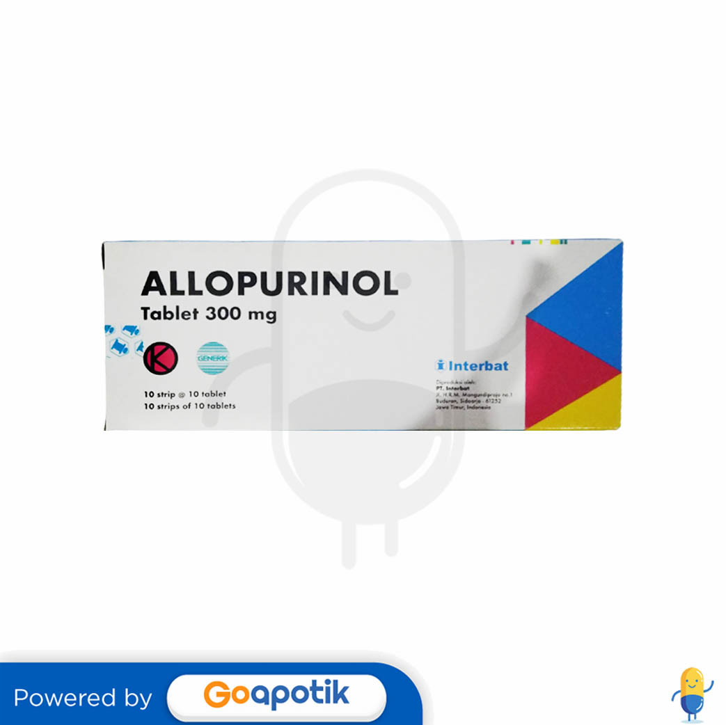 ALLOPURINOL INTERBAT 300 MG BOX 100 TABLET - Kegunaan, Efek Samping ...