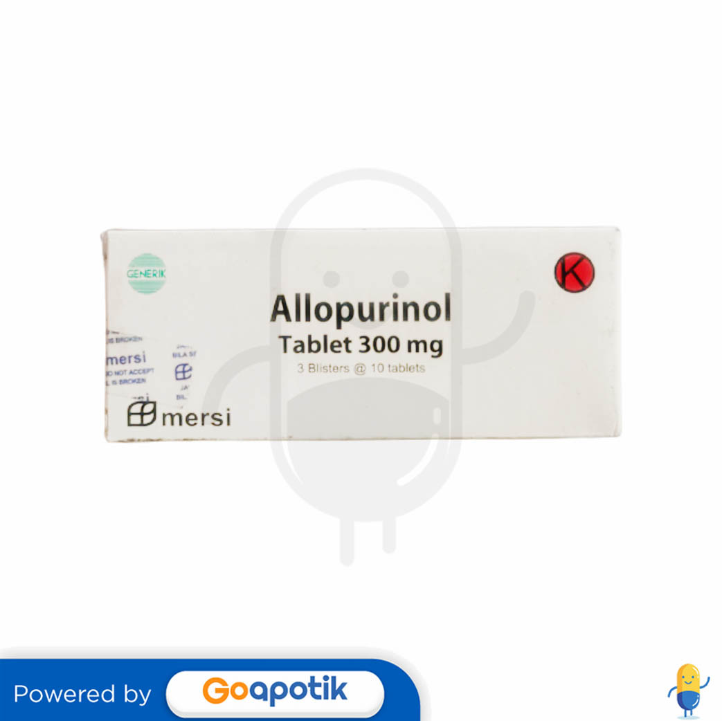 ALLOPURINOL MERSIFARMA 300 MG BOX 30 TABLET Kegunaan Efek Samping allopurinol-mersifarma-300-mg-box-30-tablet-kegunaan-efek-samping