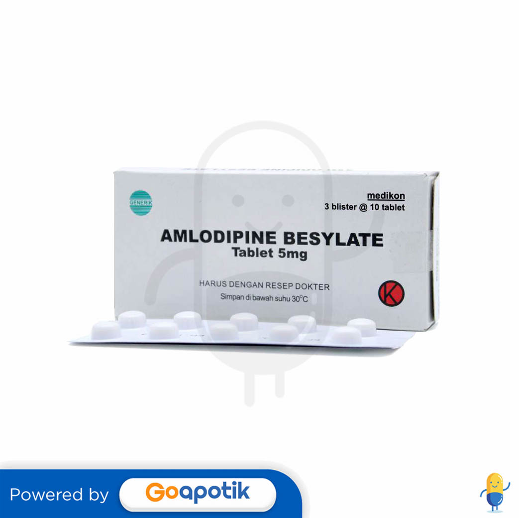 AMLODIPINE BESILATE MEDIKON 5 MG BOX 30 TABLET - Kegunaan, Efek Samping ...