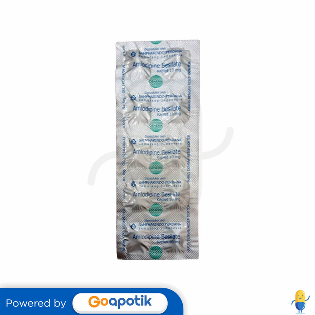 AMLODIPINE BESYLATE SAMPHARINDO 10 MG STRIP 10 TABLET Kegunaan Efek 