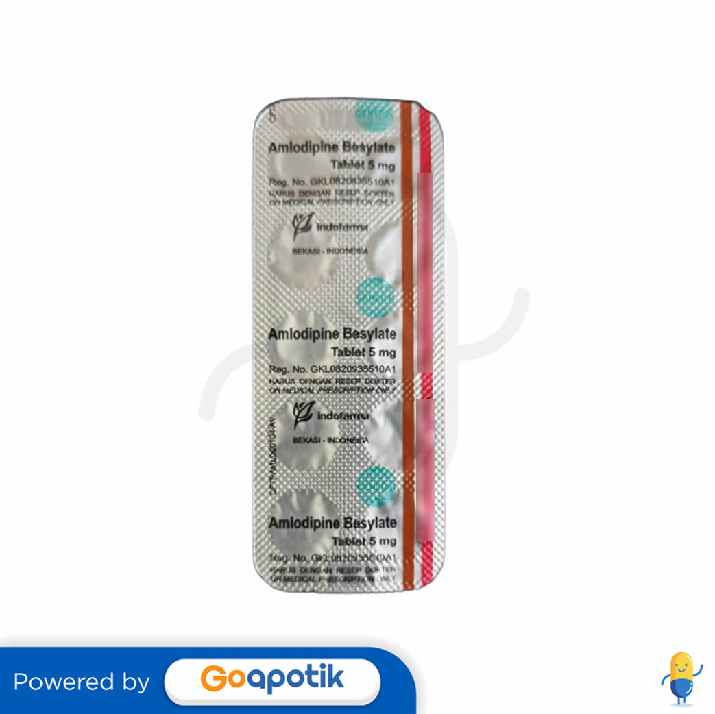 Amlodipine Indofarma 5 Mg Strip 10 Tablet Kegunaan Efek Samping Dosis Dan Aturan Pakai