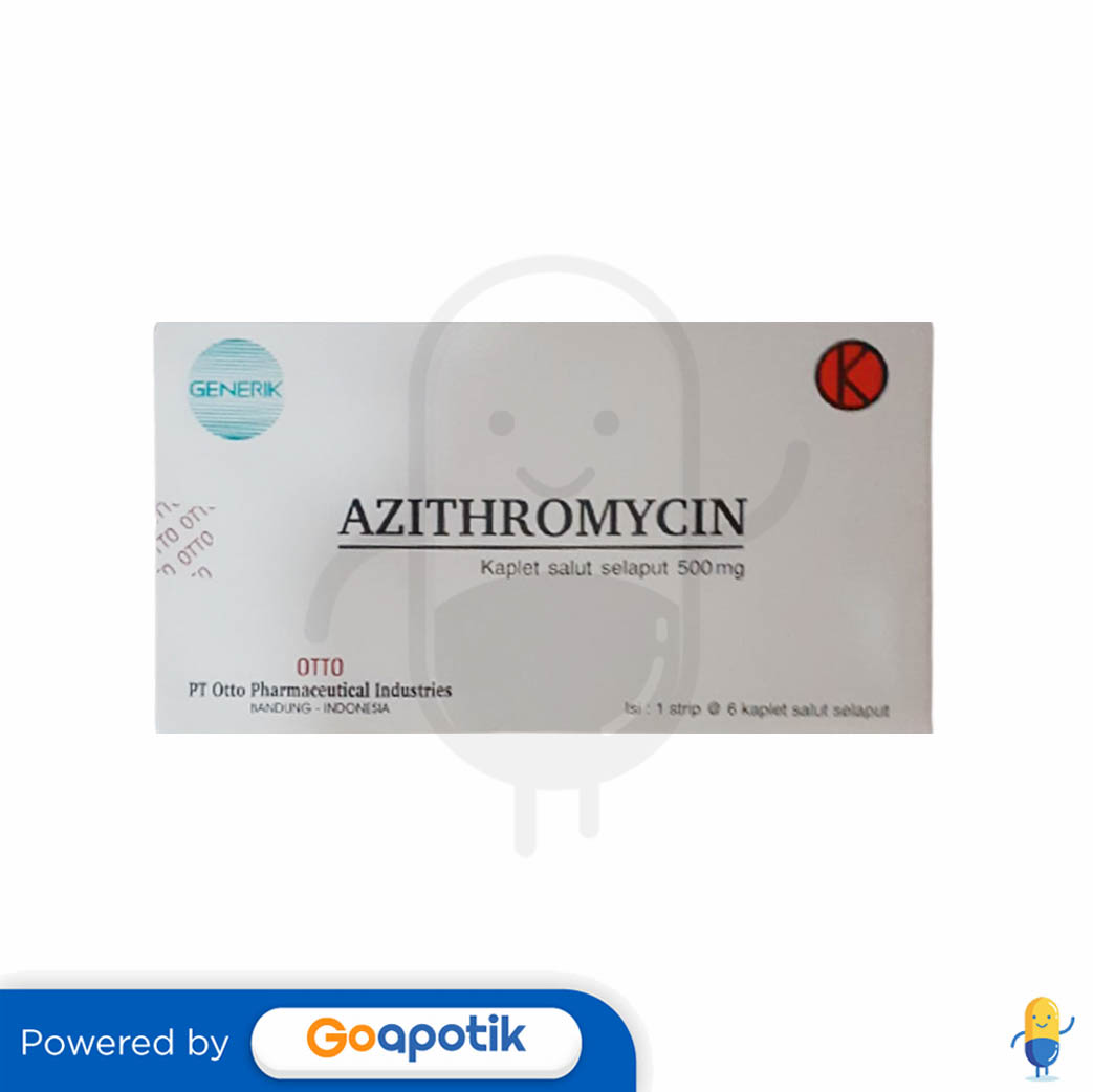 AZITHROMYCIN OTTO 500 MG BOX 6 KAPLET - Kegunaan, Efek Samping, Dosis ...