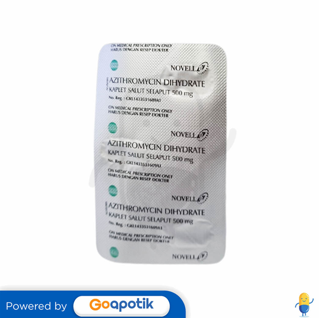AZITHROMYCIN NOVELL 500 MG BLISTER 3 KAPLET Kegunaan, Efek Samping
