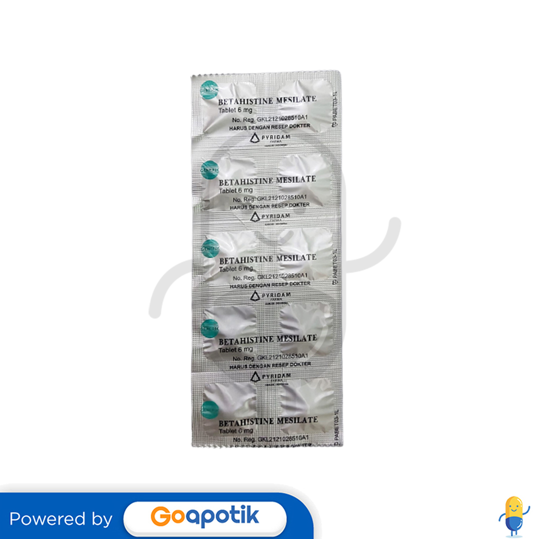 BETAHISTINE MESILATE PYRIDAM 6 MG STRIP 10 TABLET - Kegunaan, Efek ...