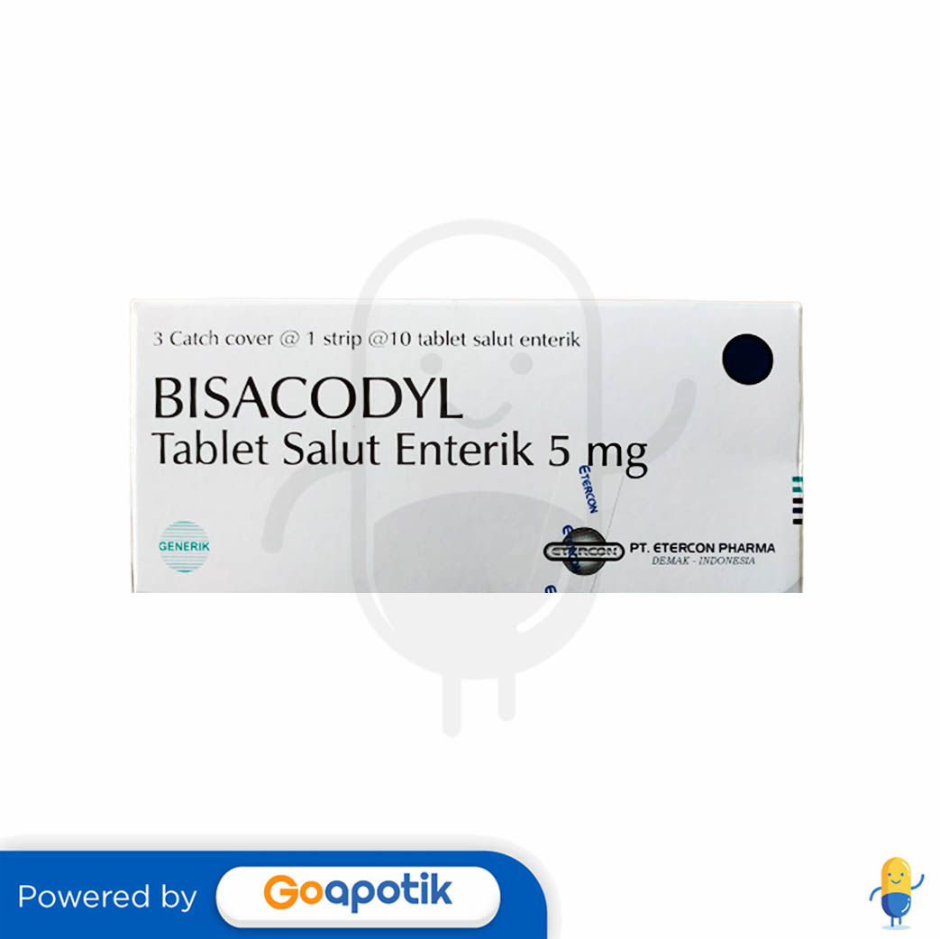 BISACODYL ETERCON 5 MG BOX 30 TABLET Kegunaan Efek Samping Dosis   Bisacodyl Etercon 5 Mg Box 30 Tablet 1 