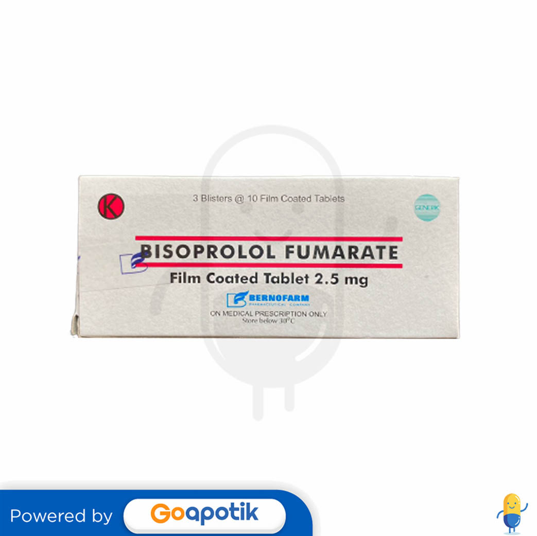 BISOPROLOL FUMARATE BERNOFARM 2.5 MG BOX 30 TABLET - Kegunaan, Efek ...