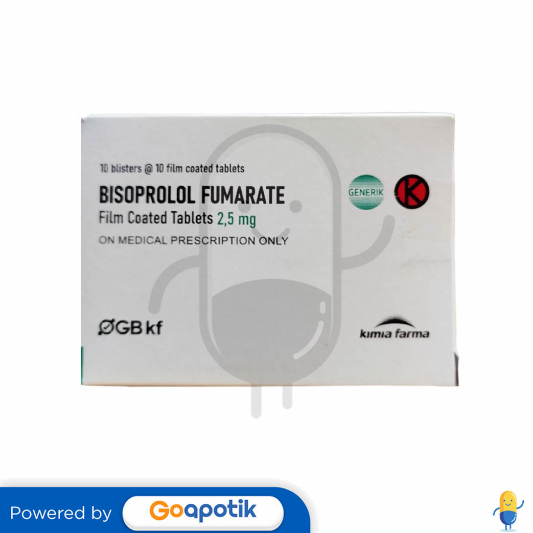 BISOPROLOL FUMARATE KIMIA FARMA 2.5 MG BOX 100 TABLET - Kegunaan, Efek ...