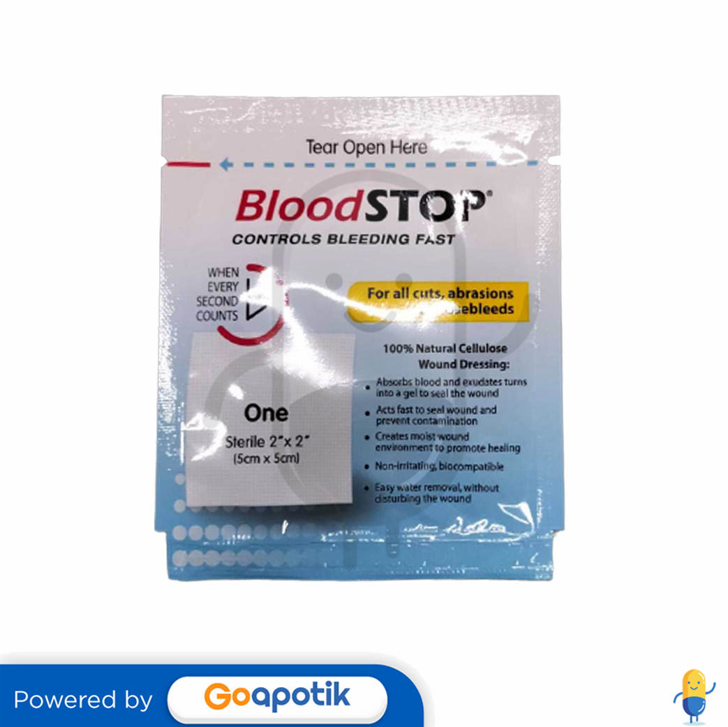 BLOOD STOP HEMOSTATIC GAUZE 5 CM X 5 CM PACK 1 PIECE - Kegunaan, Efek ...