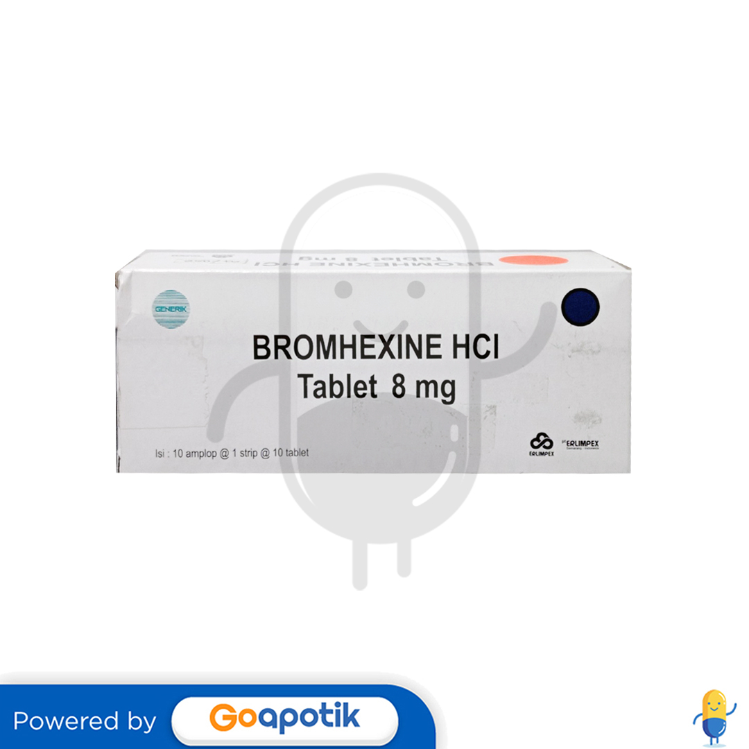 BROMHEXINE HCL ERLIMPEX 8 MG BOX 100 TABLET - Kegunaan, Efek Samping ...