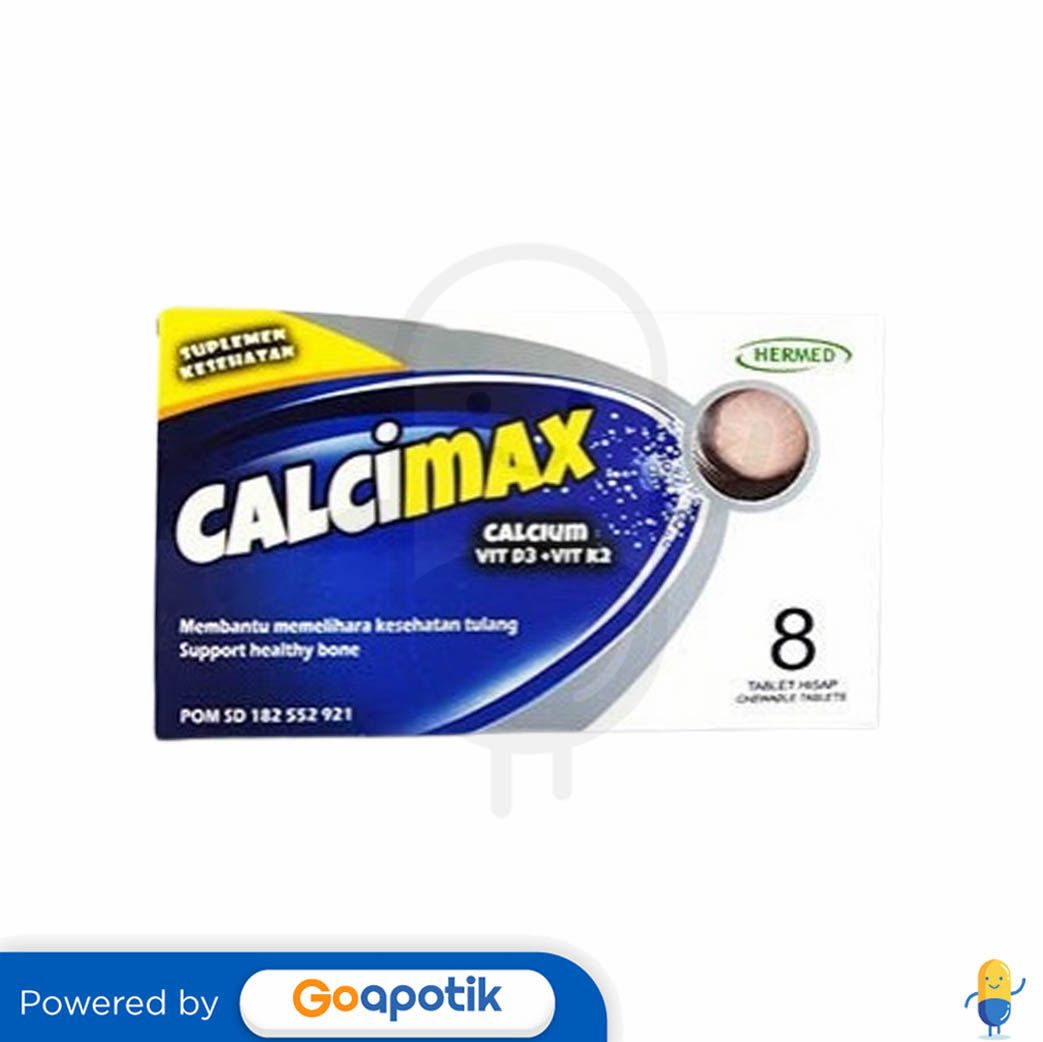 Calcimax Box Isi 8 Tablet Kegunaan Efek Samping Dosis Dan Aturan Pakai