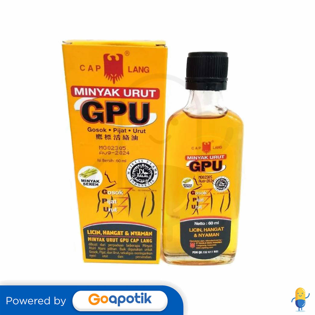 CAP LANG GPU MINYAK URUT SEREH 60 ML - Kegunaan, Efek Samping, Dosis ...