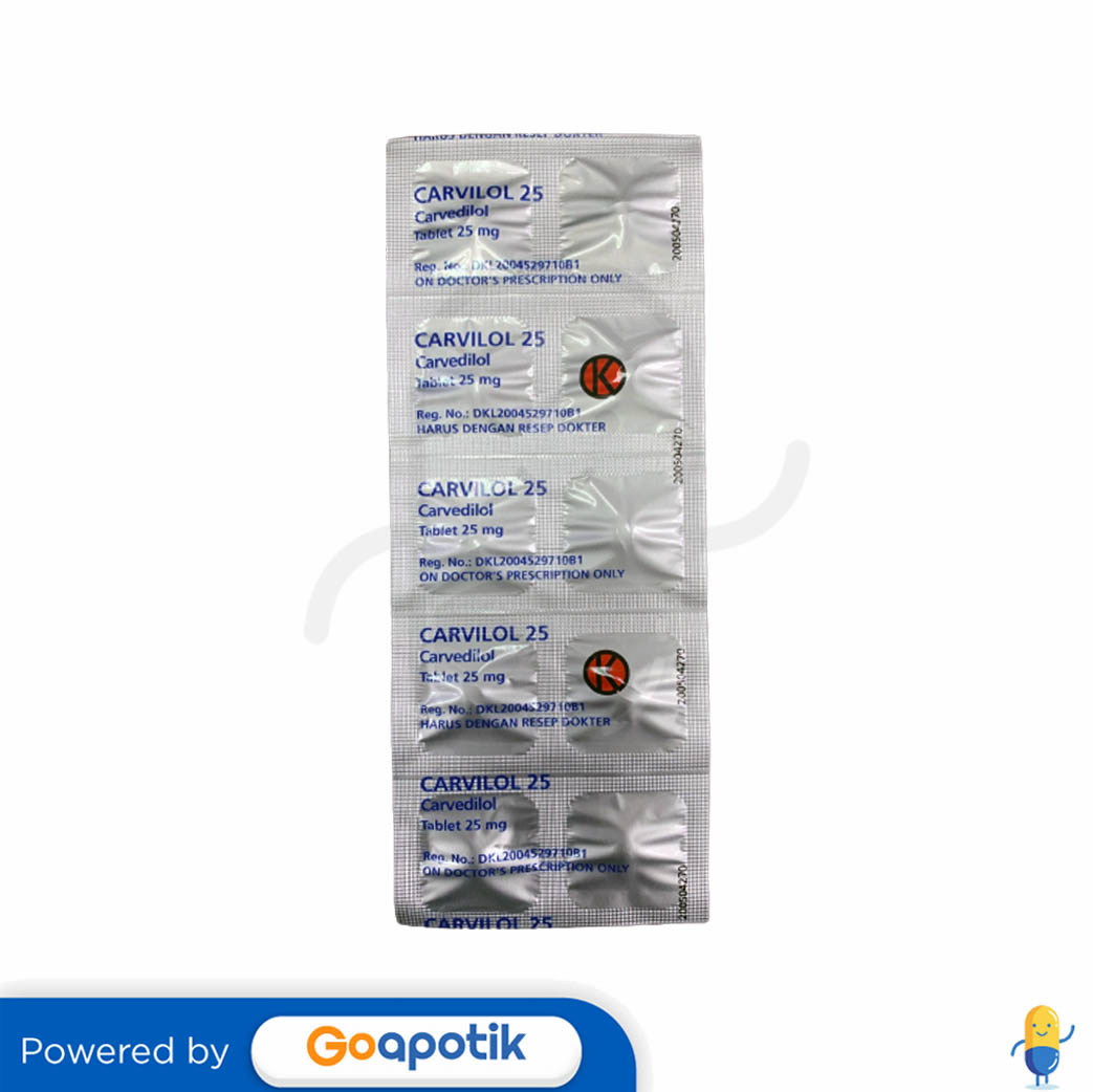 Carvilol 25 Mg Strip 10 Tablet Kegunaan Efek Samping Dosis Dan Aturan Pakai