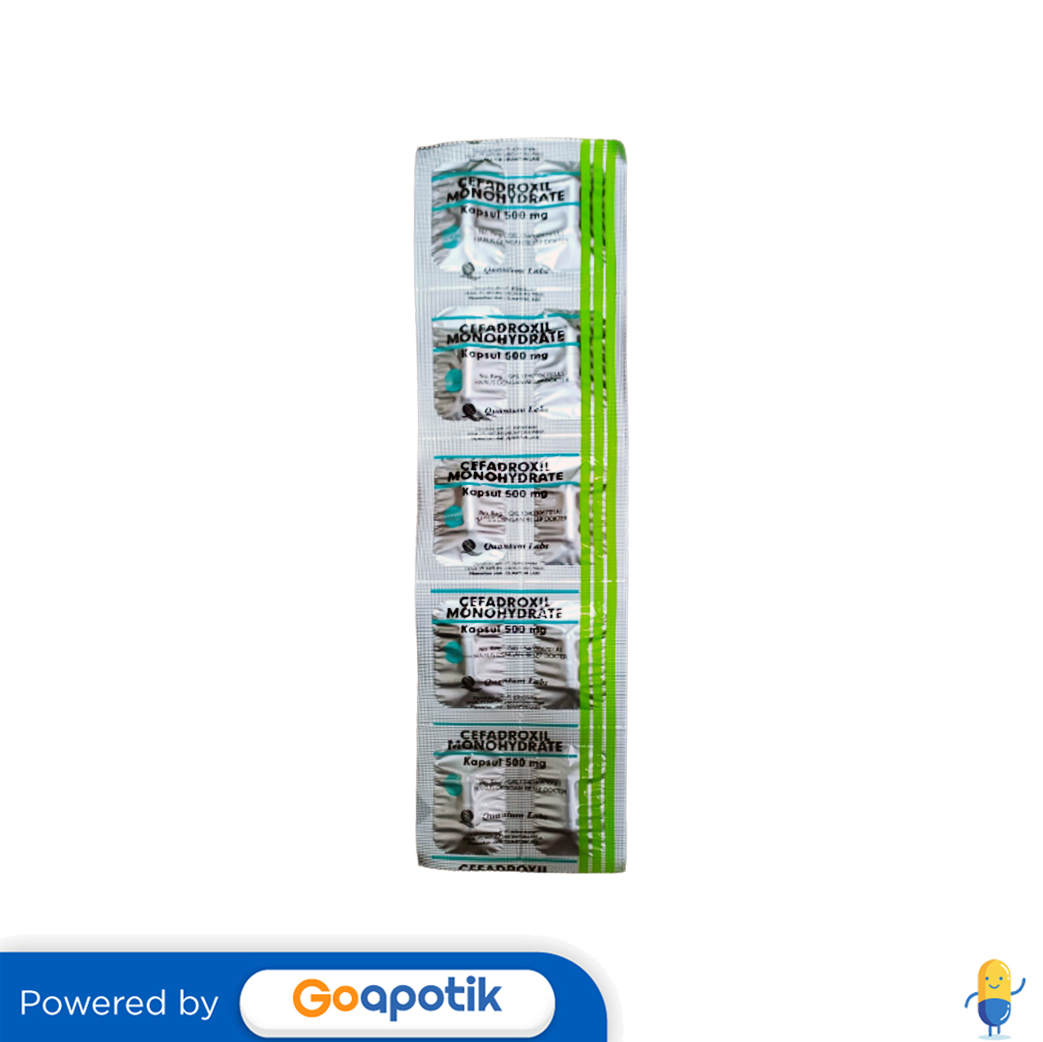 CEFADROXIL MONOHYDRATE NATURA / QUANTUM 500 MG STRIP 10 KAPSUL - Kegunaan,  Efek Samping, Dosis dan Aturan Pakai