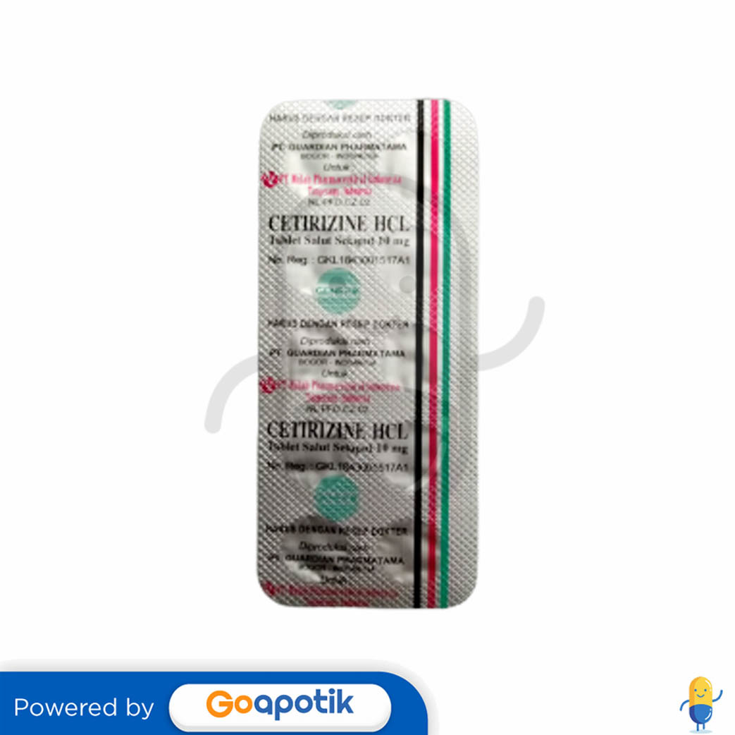 Cetirizine Hcl Guardian Mg Strip Tablet Kegunaan Efek Samping