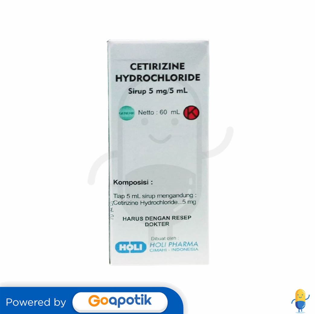 CETIRIZINE HYDROCHLORIDE HOLI 5 MG/5 ML SYRUP 60 ML Kegunaan, Efek