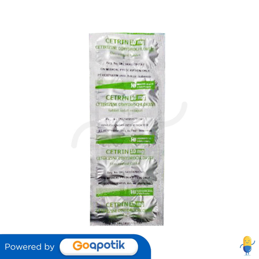 CETRIN 10 MG TABLET - Kegunaan, Efek Samping, Dosis dan Aturan Pakai