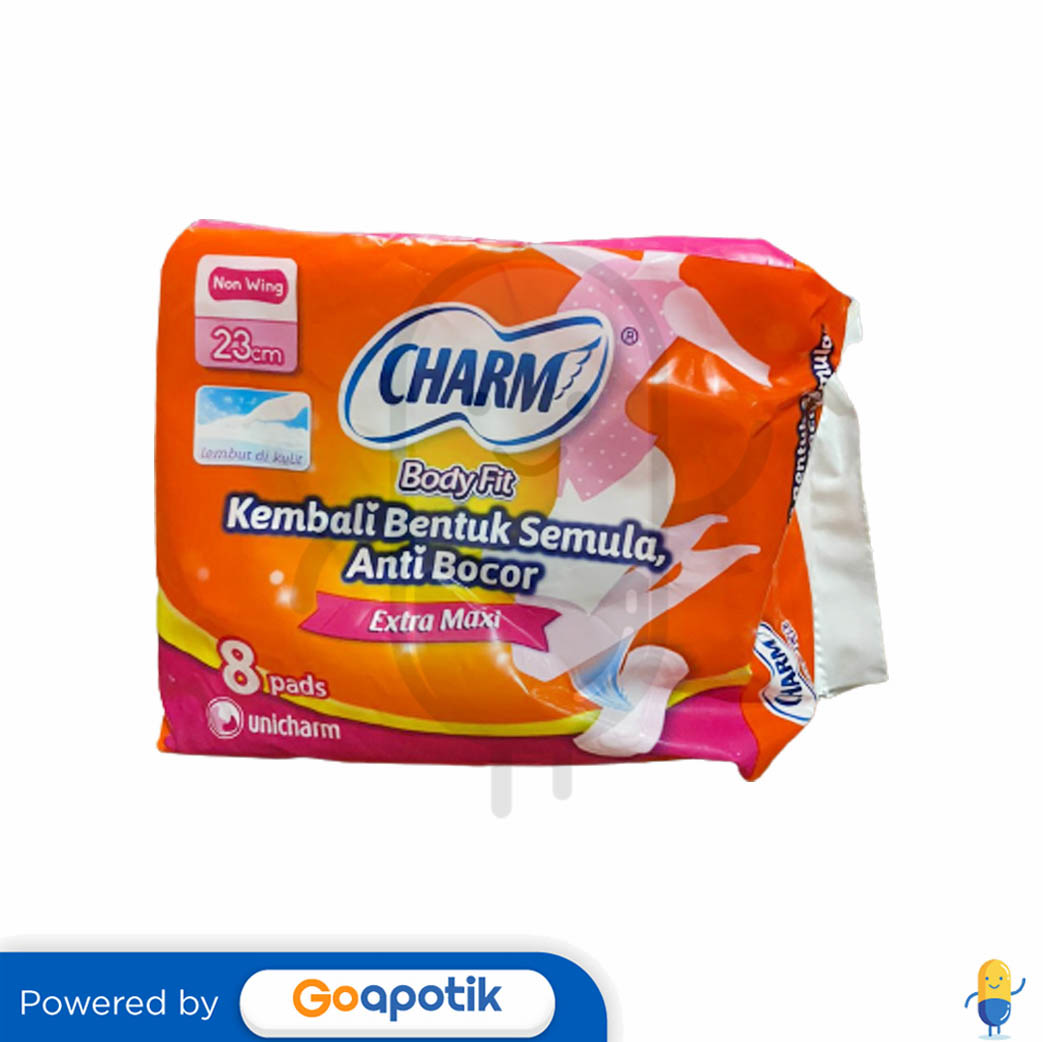 CHARM BODY FIT EXTRA MAXI NON WING 23 CM PACK 8 PADS - Kegunaan, Efek ...