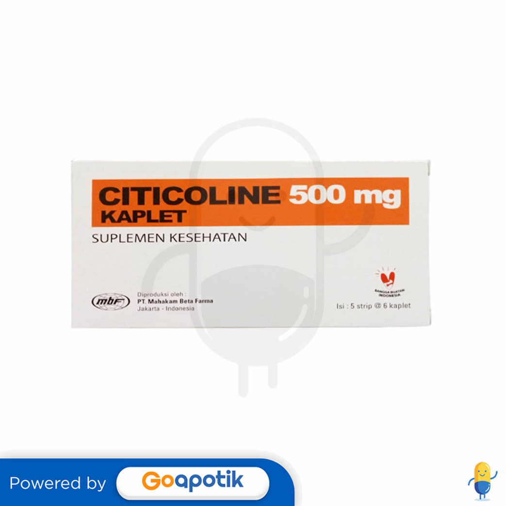 CITICOLINE MAHAKAM 500 MG BOX 30 KAPLET - Kegunaan, Efek Samping, Dosis ...