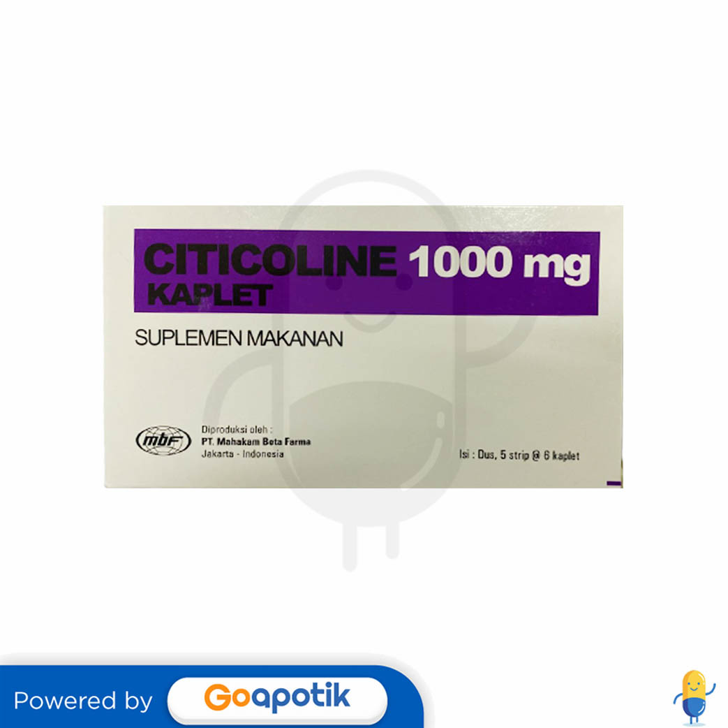 CITICOLINE MAHAKAM 1000 MG BOX 30 KAPLET - Kegunaan, Efek Samping ...