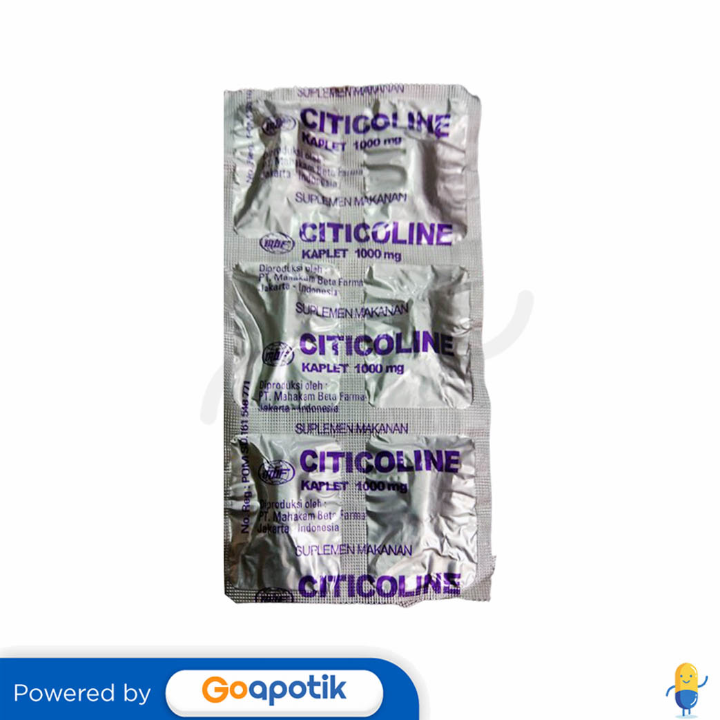 CITICOLINE MAHAKAM 1000 MG STRIP 6 KAPLET Kegunaan Efek Samping