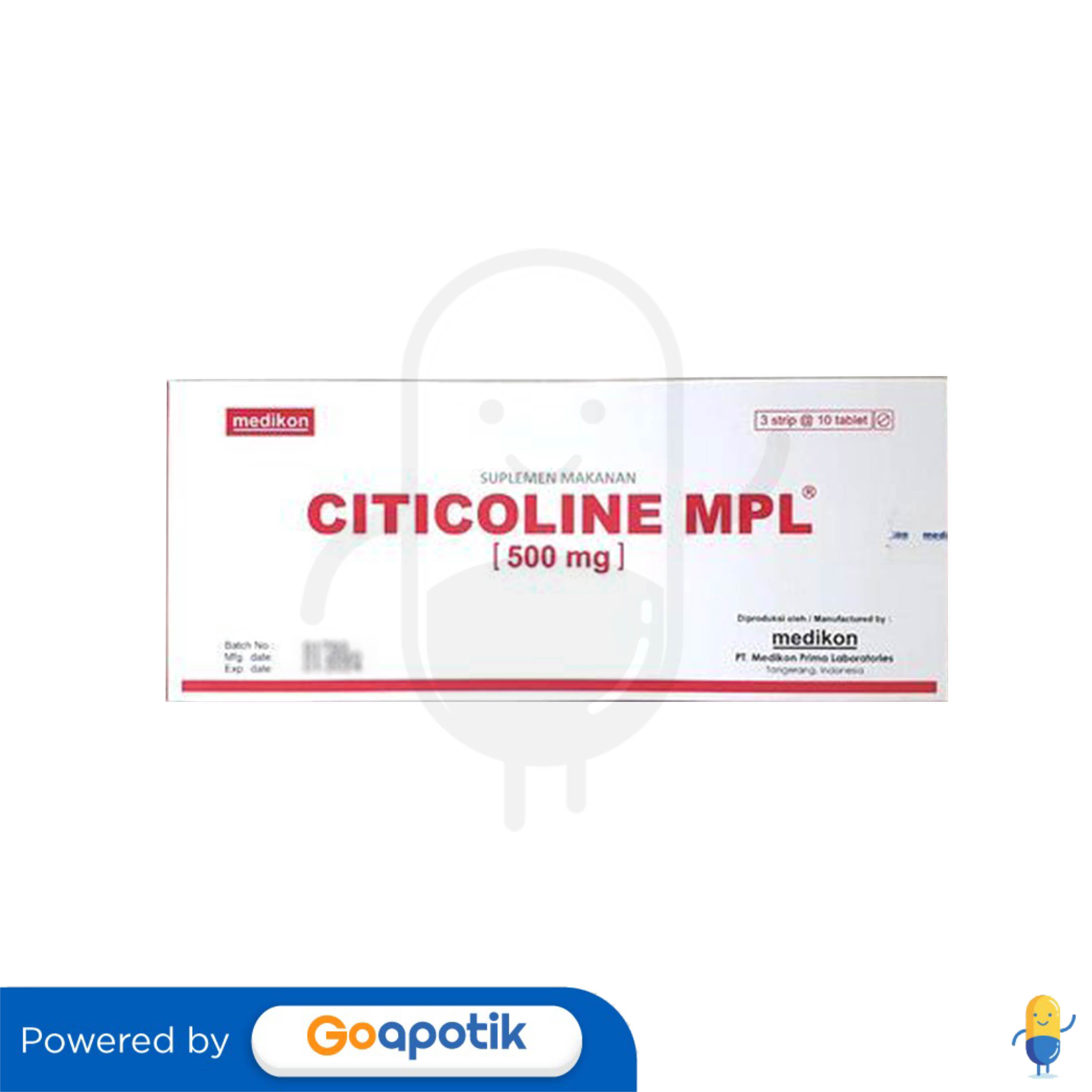 CITICOLINE MPL MEDIKON 500 MG BOX 30 TABLET - Kegunaan, Efek Samping ...