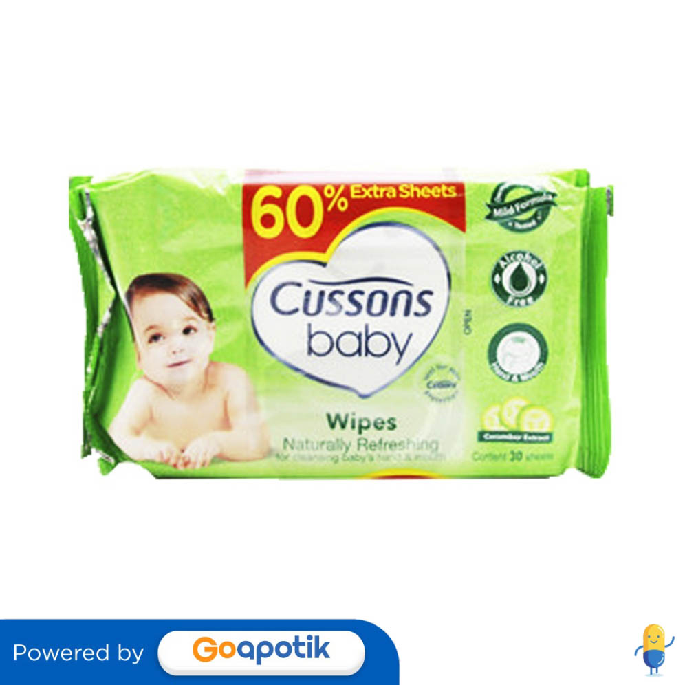 CUSSONS BABY WIPES NATURALLY REFRESHING PACK 50 PCS Kegunaan, Efek