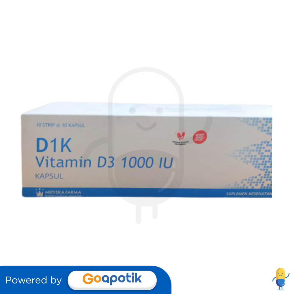 D1K VITAMIN D3 1000 IU BOX 100 KAPSUL Kegunaan, Efek Samping, Dosis