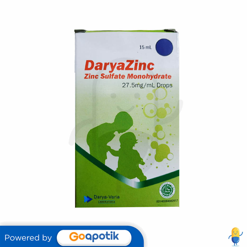 DARYAZINC DROPS ISI 15 ML BOTOL Kegunaan, Efek Samping, Dosis dan